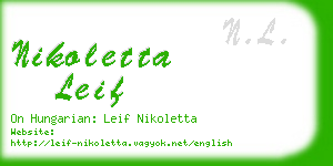 nikoletta leif business card